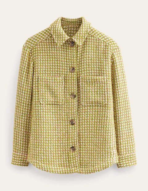 Relaxed Textured Overshirt Green Women Boden