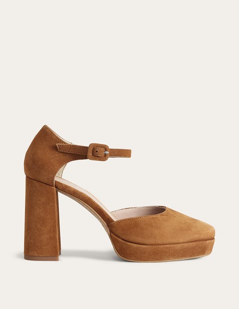 Closed-Toe Heeled Platforms Brown Women Boden