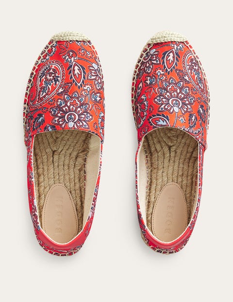 Classic Flat Espadrilles - High Risk Red, Paisley Terrace | Boden US