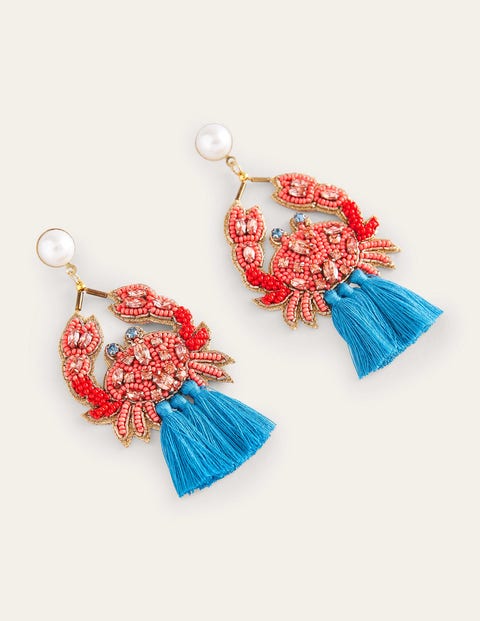 Statement Embellished Earrings Crab Women Boden