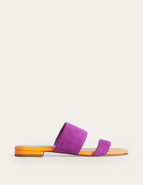 Boden Two Strap Sandals Rose Violet Suede Women