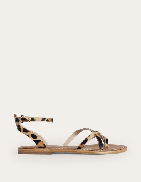 Boden Easy Flat Sandal Classic Leopard Pony Hair Women