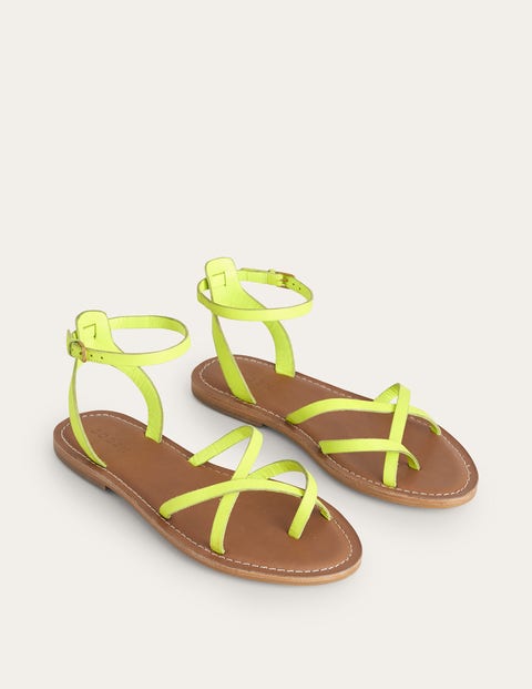 Easy Flat Sandals - Citrus Box Leather | Boden US