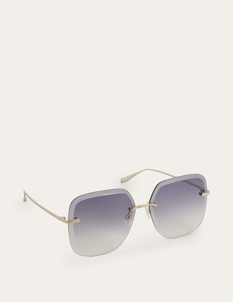 Bevelled Edge Sunglasses - Smoke Blue | Boden UK