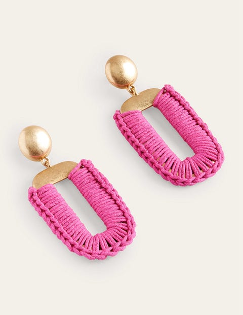 Wrapped Rectangle Earrings Pink Women Boden