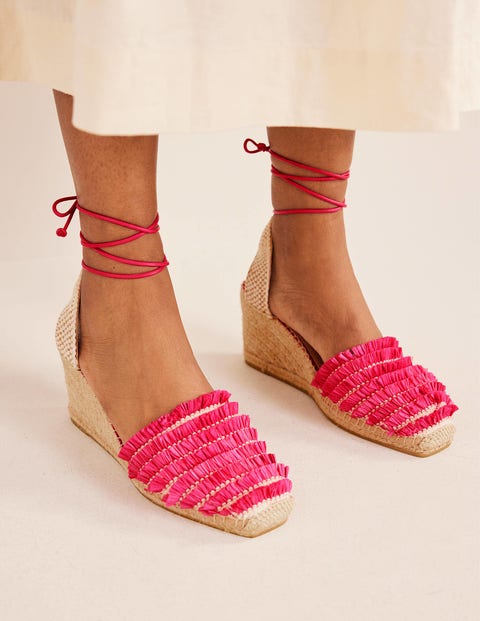 Festivalrosa, Espadrilles mit Keilabsatz und Knöchelriemchen, Damen, Boden, Festivalrosa