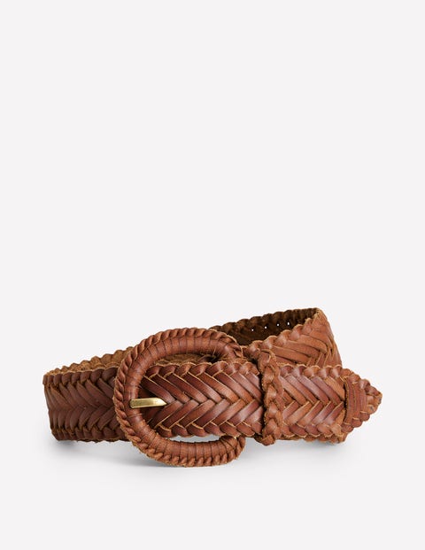 Woven Leather Belt - Black