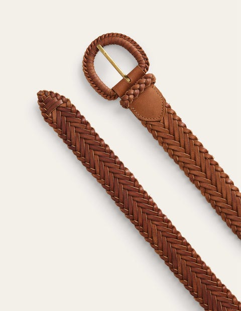 Woven Leather Belt - Tan | Boden UK