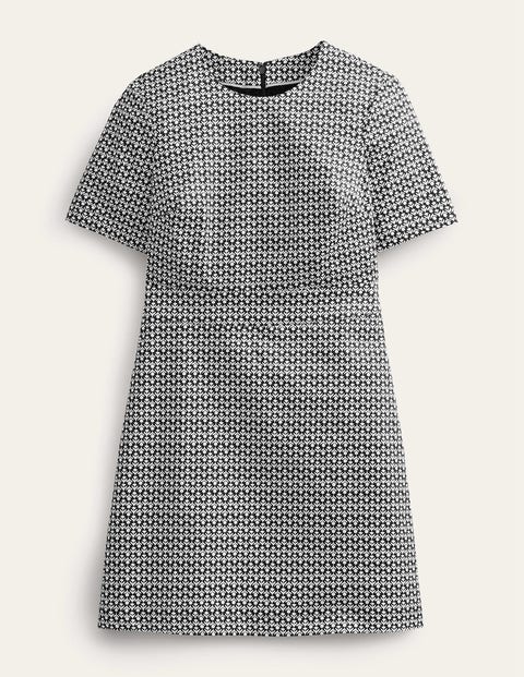 Boden Cotton Mini Shift Dress Black, Tulip Bud Women