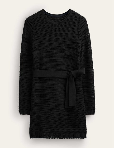 Crochet Knit Dress Black Women Boden