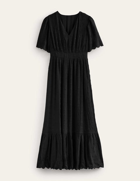 Broderie Maxi Dress - Black | Boden EU
