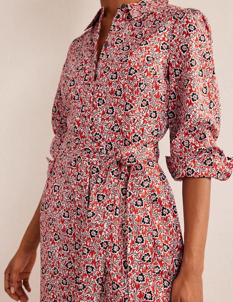 Mini Shift Shirt Dress Tomato Clover Swirl