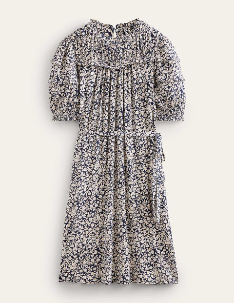 Yoke Detail Jersey Mini Dress Blue Women Boden