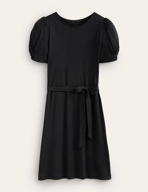 Knot Detail Jersey Mini Dress Black Women Boden