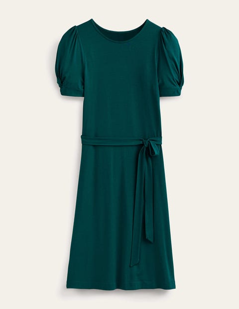 Knot Detail Jersey Mini Dress Green Women Boden
