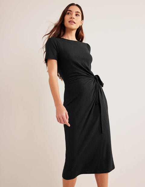 Hotouch Damen Kleid Schwarz XXXL - A-Linie Mit 3/4 Ärmeln & Taschen