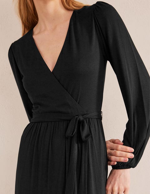 Multi Tiered Wrap Maxi Dress - Black | Boden US