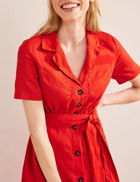 Mini Robe Chemise à Bretelles Boden Avec Velours Bleu, Taille 164, Occasion Très Bon état