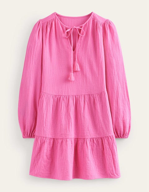 Cheesecloth Mini Dress Pink Women Boden