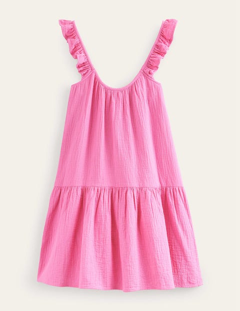 Strappy Cheesecloth Dress Pink Women Boden