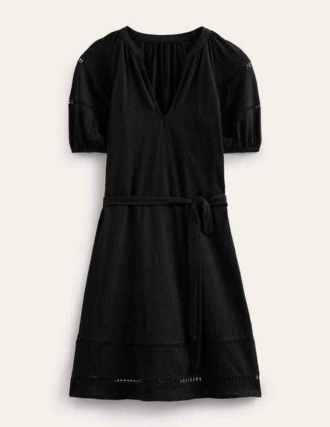 Boden Black, US Bud - Jersey Frill Bloom Dress | Midi Detail