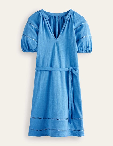 Trim Detail Jersey Dress Blue Women Boden