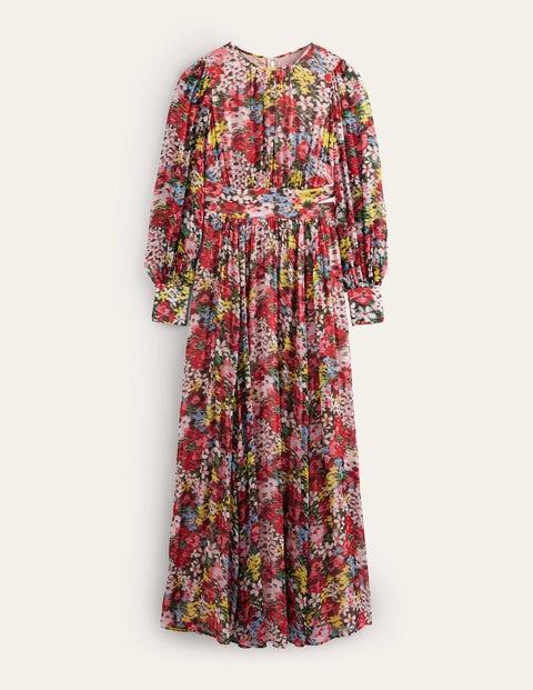Boden Curved Waist Maxi Dress Multi, Moire Bloom Women