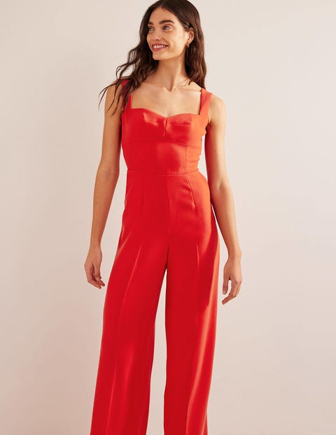 Sweetheart Wideleg Jumpsuit - Vermillion | Boden US