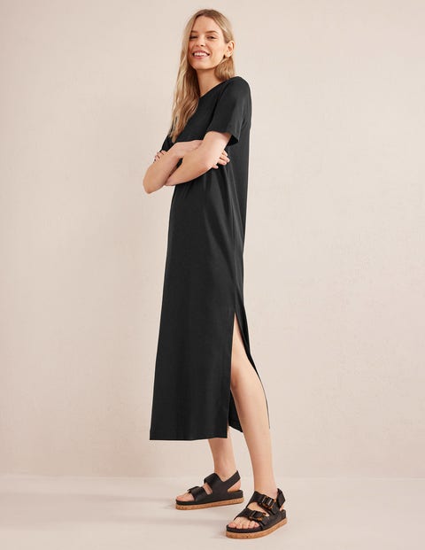 Jersey Midi T-Shirt Dress - Black