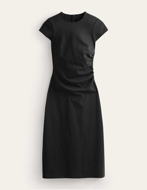 Side Ruched Jersey Midi Dress Black Women Boden