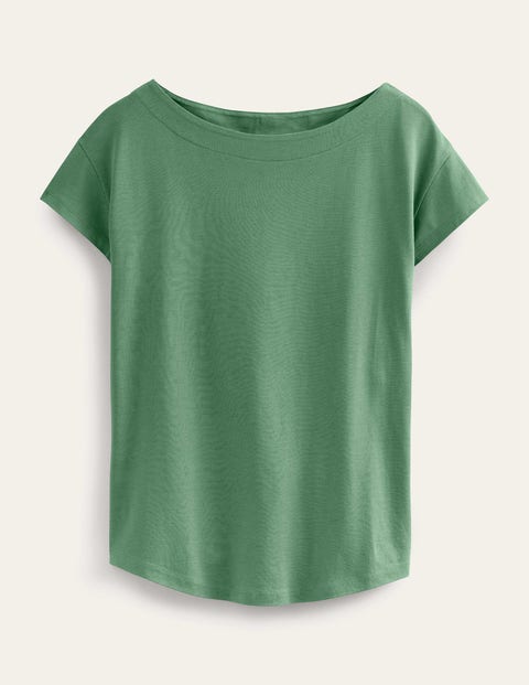 Supersoft Boat Neck T-Shirt Broad Bean Women Boden