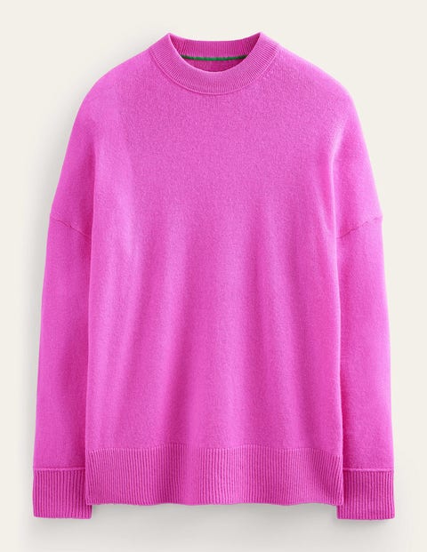 Cashmere Boyfriend Crew Jumper Pink Women Boden