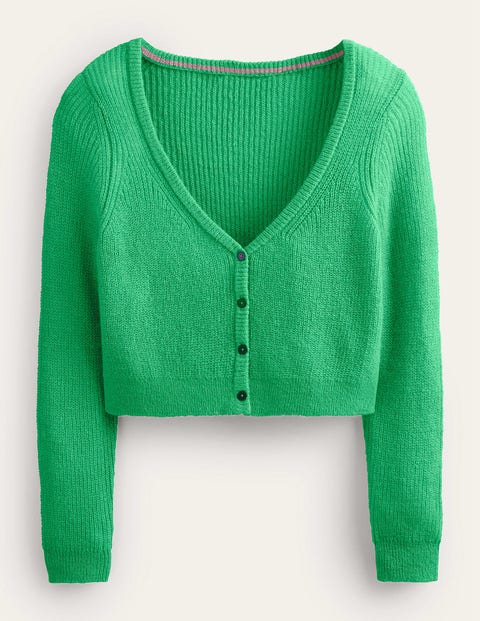 Cropped Fluffy Cardigan - Sparkle Camel Melange | Boden US