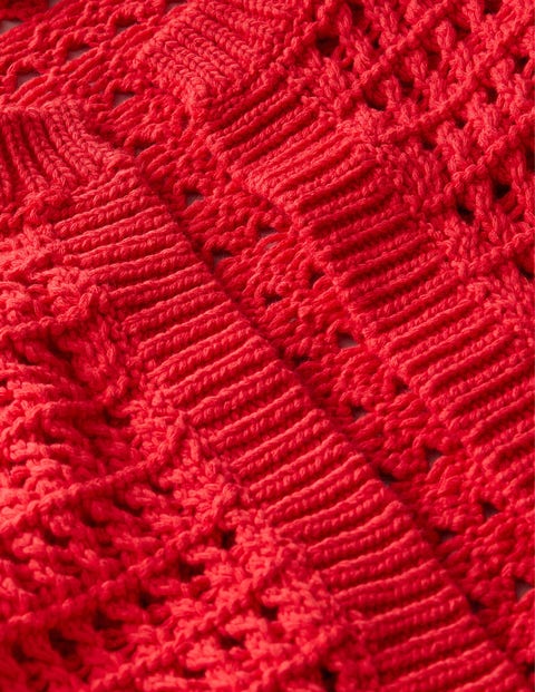 Cropped Crochet Cardigan - High Risk Red | Boden UK