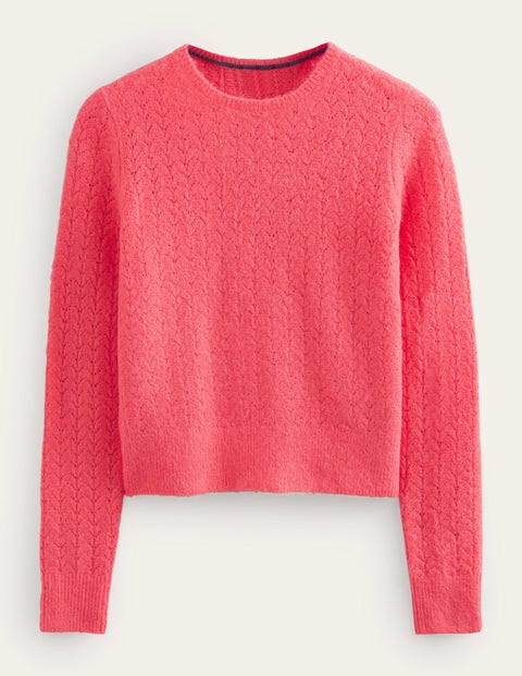 Fluffy Pointelle Jumper - Coral | Boden EU