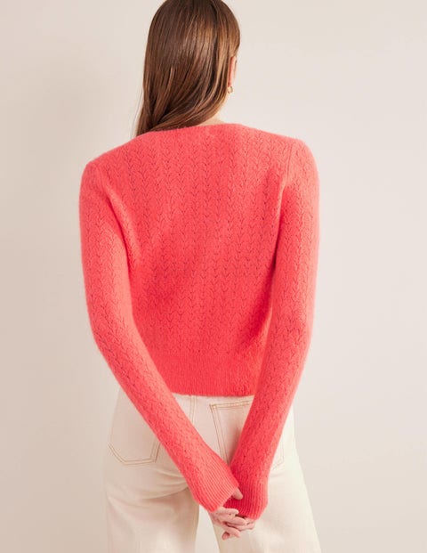 Fluffy Pointelle Jumper - Coral | Boden EU