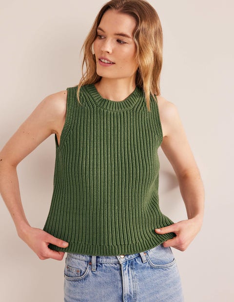 Chunky Ribbed Sweater Vest - Spruce