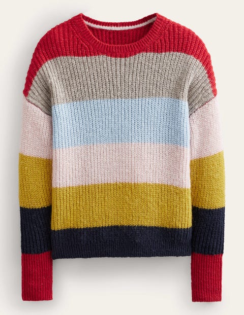 Stripe Fluffy Jumper Multicouloured Women Boden