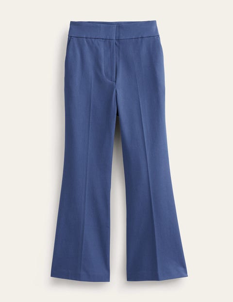 Bi-Stretch Crop Flare Trousers Blue Women Boden