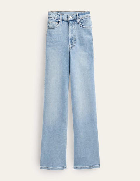 Hoch geschnittene Jeans mit klassisch geradem Bein Damen Boden