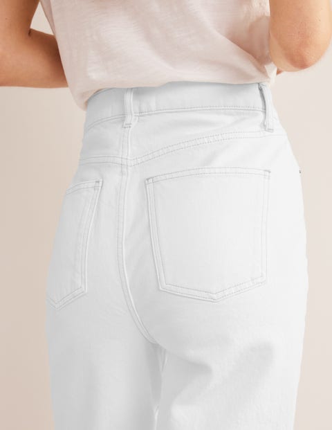 High Rise True Straight Jeans - White | Boden US