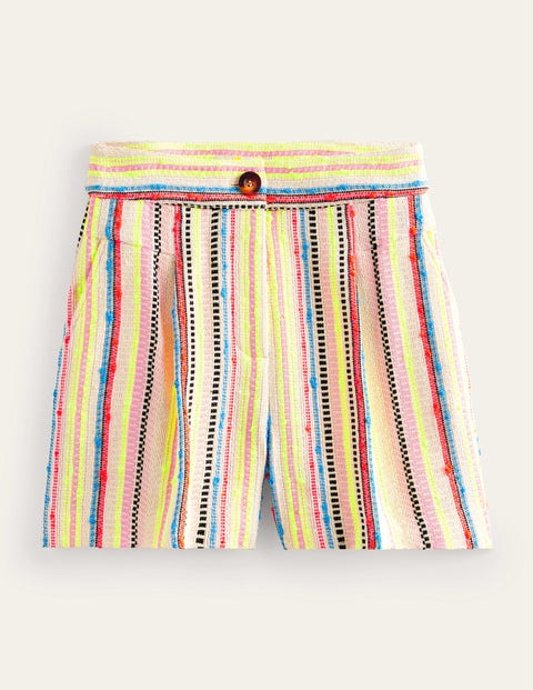 Strukturierte Shorts Damen Boden, Grün Karo