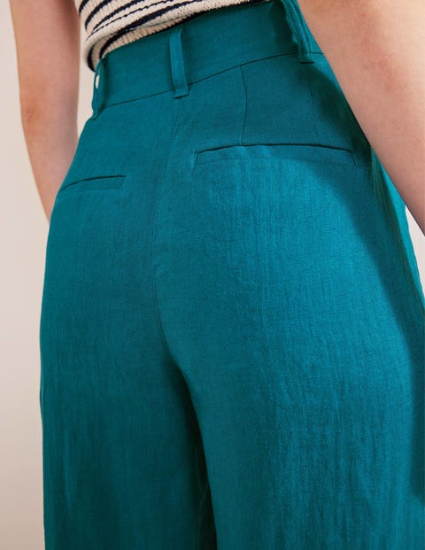 Teal linen pants deals