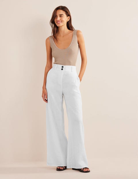 Highbury Linen Pants White Boden US