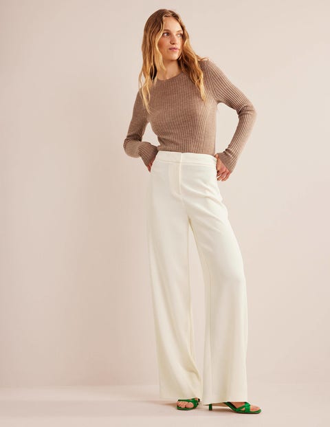 Fluid Wide Leg Pants - Ivory