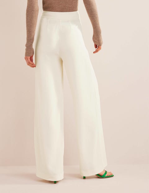 Fluid Wide Leg Pants - Ivory