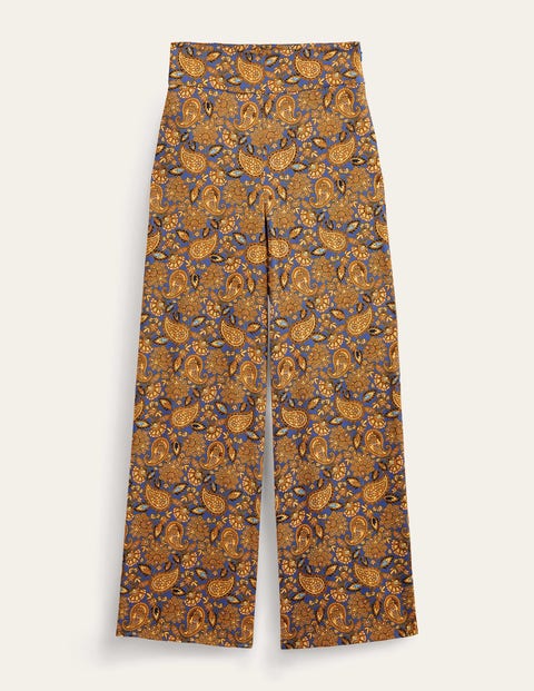 Fluid Wide Trousers Gold Women Boden