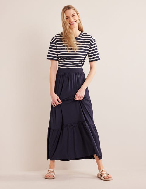 Jersey Maxi Skirt - Navy | Boden UK