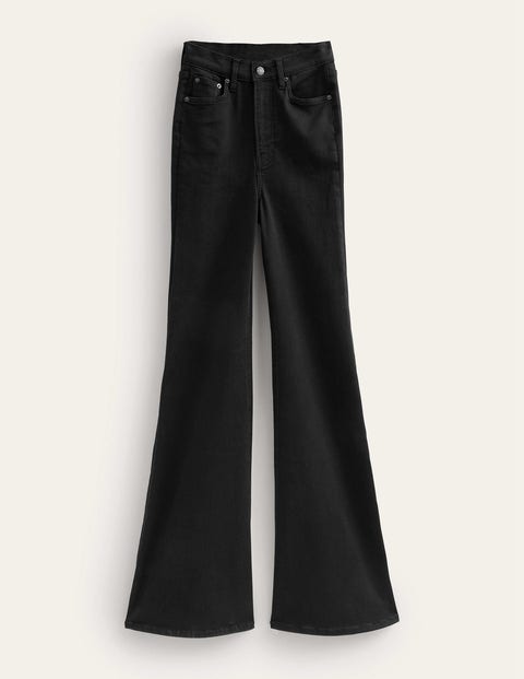 High Rise Super Flare Jeans Black Women Boden