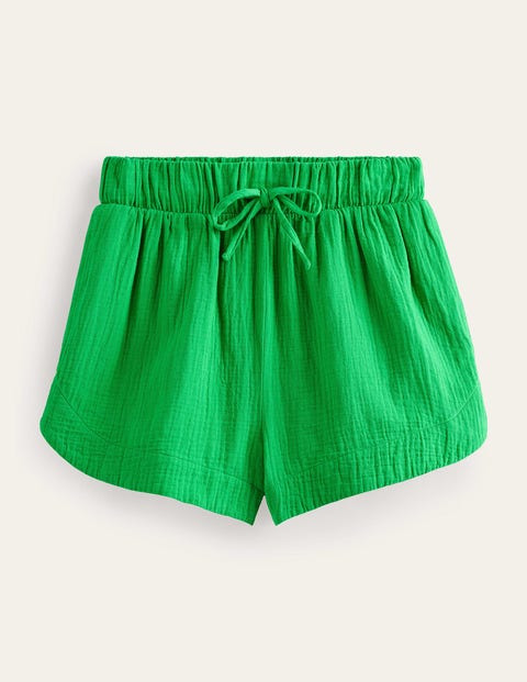 Tie Waist Cheesecloth Shorts Green Women Boden